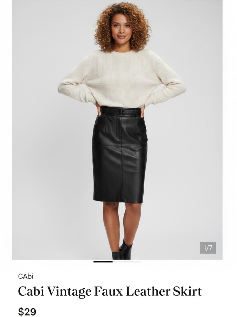 Cabi Vintage Faux Leather Skirt